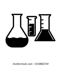 Chemical test tube icon in trendy vector design illustration