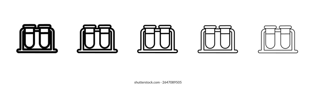 símbolo ou ilustração do contorno do vetor do ícone do tubo de ensaio químico