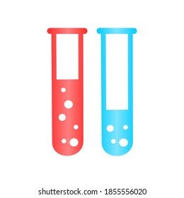 Chemical test tube pictogram icon. Laboratory glassware or beaker equipment. Experiment flasks. Trendy modern vector. Simple flat illustration. Glass chemical, laboratory flasks for science lab.