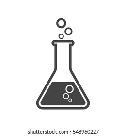 Chemical test tube pictogram icon. Laboratory glassware or beaker equipment isolated on white background. Experiment flasks. Trendy modern vector symbol. Simple flat illustration