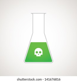 Chemical test tube skull vector 