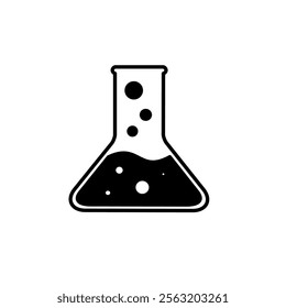 chemical test tube vector with black and white style. chemical test tube eps vector format