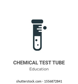 Chemical test tube vector icon on white background. Flat vector chemical test tube icon symbol sign from modern education collection for mobile concept and web apps design.