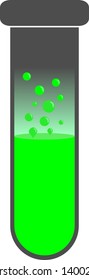 chemical test tube vector. thin glass tube for laboratory testing.
