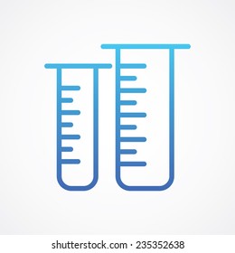 Chemical test tubes icon for web, site, mobile, application. Vector illustration. Simple flat metro style