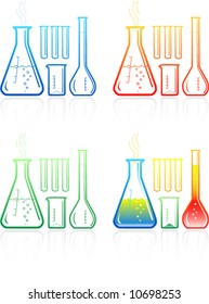 Chemical test tubes icons