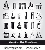 Chemical test tubes icons illustration vector