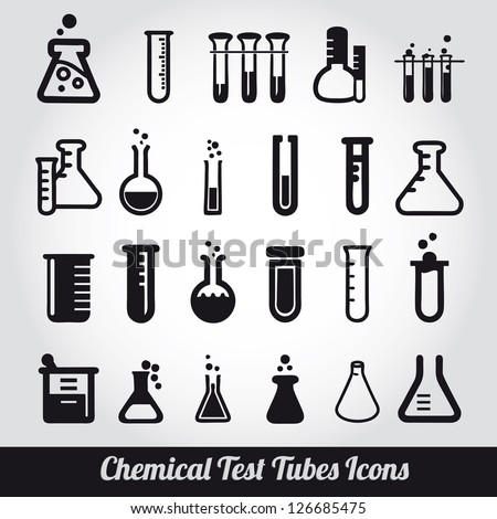 Chemical test tubes icons illustration vector