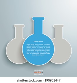Chemical test tubes on the grey background. Eps 10 vector file.