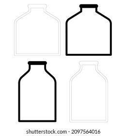 Chemical test tubes vector icons set minimalist simple flat illustrations. Experiment chemical flasks for science isolated on white background.