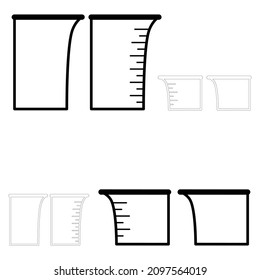 Chemische Teströhren Vektorsymbole setzen minimalistische einfache flache Illustrationen. Experimentelle chemische Kolben für die Wissenschaft einzeln auf weißem Hintergrund.