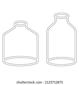 Los iconos vectoriales de los tubos de ensayo químicos establecen ilustraciones planas simples y minimalistas. Máscaras químicas experimentales para la ciencia aisladas en el fondo blanco.