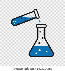 Chemical Test Tubes - Vector Illustration Icons - Isolated On Transparent Background