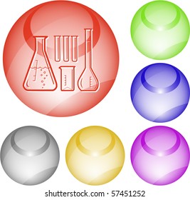 Chemical test tubes. Vector interface element.