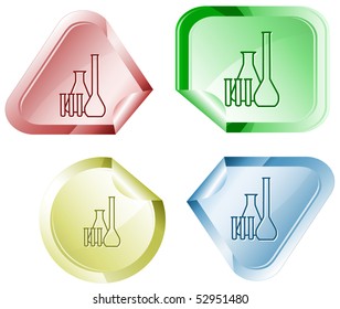 Tubos de ensayo químicos. Etiqueta del vector.