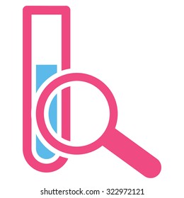 Chemical Test vector icon. Style is bicolor flat symbol, pink and blue colors, rounded angles, white background.