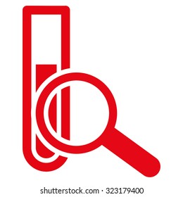 Chemical Test vector icon. Style is flat symbol, red color, rounded angles, white background.