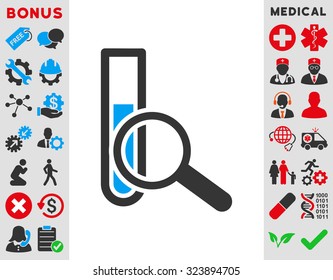 Chemical Test vector icon. Style is bicolor flat symbol, blue and gray colors, rounded angles, white background.