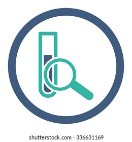 Chemical Test vector icon. Style is bicolor flat rounded symbol, cobalt and cyan colors, rounded angles, white background.