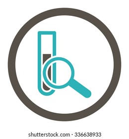 Chemical Test vector icon. Style is bicolor flat rounded symbol, grey and cyan colors, rounded angles, white background.