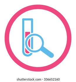 Chemical Test vector icon. Style is bicolor flat rounded symbol, pink and blue colors, rounded angles, white background.
