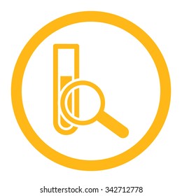 Chemical Test vector icon. Style is flat rounded symbol, yellow color, rounded angles, white background.