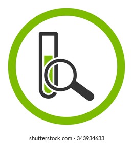 Chemical Test vector icon. Style is bicolor flat rounded symbol, eco green and gray colors, rounded angles, white background.