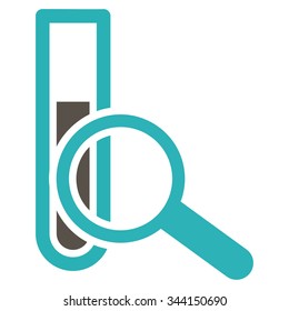 Chemical Test vector icon. Style is bicolor flat symbol, grey and cyan colors, rounded angles, white background.