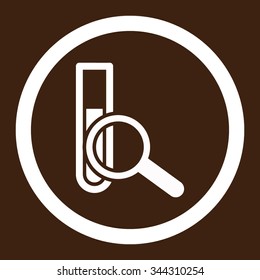 Chemical Test vector icon. Style is flat rounded symbol, white color, rounded angles, brown background.