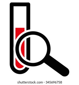 Chemical Test vector icon. Style is bicolor flat symbol, intensive red and black colors, rounded angles, white background.