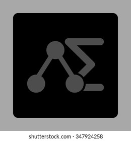 Chemical Test vector icon. Style is flat rounded square button, gray and black colors, silver background.