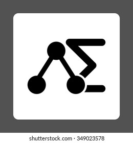 Chemical Test vector icon. Style is flat rounded square button, black and white colors, gray background.