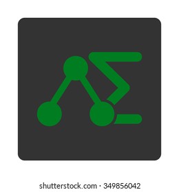 Chemical Test vector icon. Style is flat rounded square button, green and gray colors, white background.