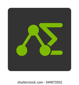 Chemical Test vector icon. Style is flat rounded square button, eco green and gray colors, white background.