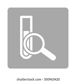 Chemical Test vector icon. Style is flat rounded square button, white and silver colors, white background.