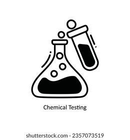 Chemical Testing doodle Icon Design illustration. School and Study Symbol on White background EPS 10 File 