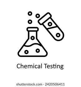 Chemical Testing  vector outline icon style illustration. EPS 10 File