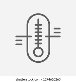 Chemical thermometer icon line symbol. Isolated vector illustration of  icon sign concept for your web site mobile app logo UI design.