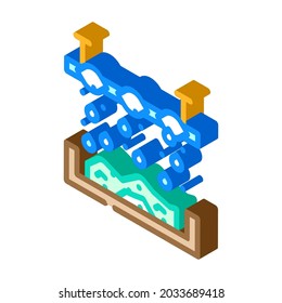 chemische Behandlung festen Abfall isometrische Vektorgrafik. Zeichen für chemische Behandlung fester Abfälle. einzelne Symbolillustration