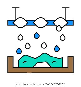chemical treatment solid waste line icon vector. chemical treatment solid waste sign. isolated symbol illustration