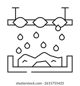 chemical treatment solid waste line icon vector. chemical treatment solid waste sign. isolated contour symbol black illustration