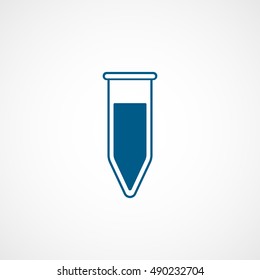 Chemical Tube Blue Flat Icon On White Background