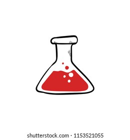 chemical tube  doodle icon vector