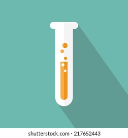 Chemical tube icon. Flat design. Vector illustration