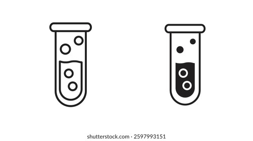Chemical Tube line icon vector set.