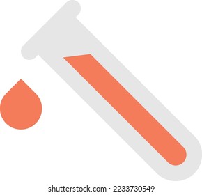 Chemical tube or test tube illustration in minimal style isolated on background