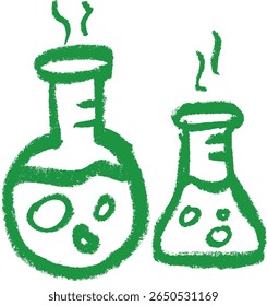 Chemical Tubes Icon Crayon Chalk Drawing Vector
