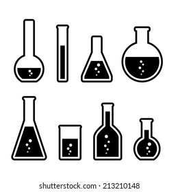 Chemical tubes icons set. Vector illustration