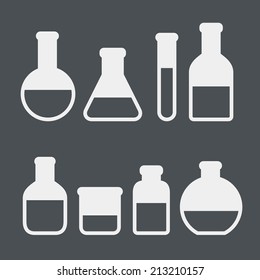 Chemical tubes icons set. Vector illustration