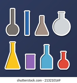 Chemical tubes icons set. Vector illustration